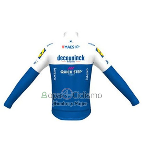 Deceuninck Quick Step Ropa Ciclismo Culotte Largo 2020 Mangas Largas Blanco Azul